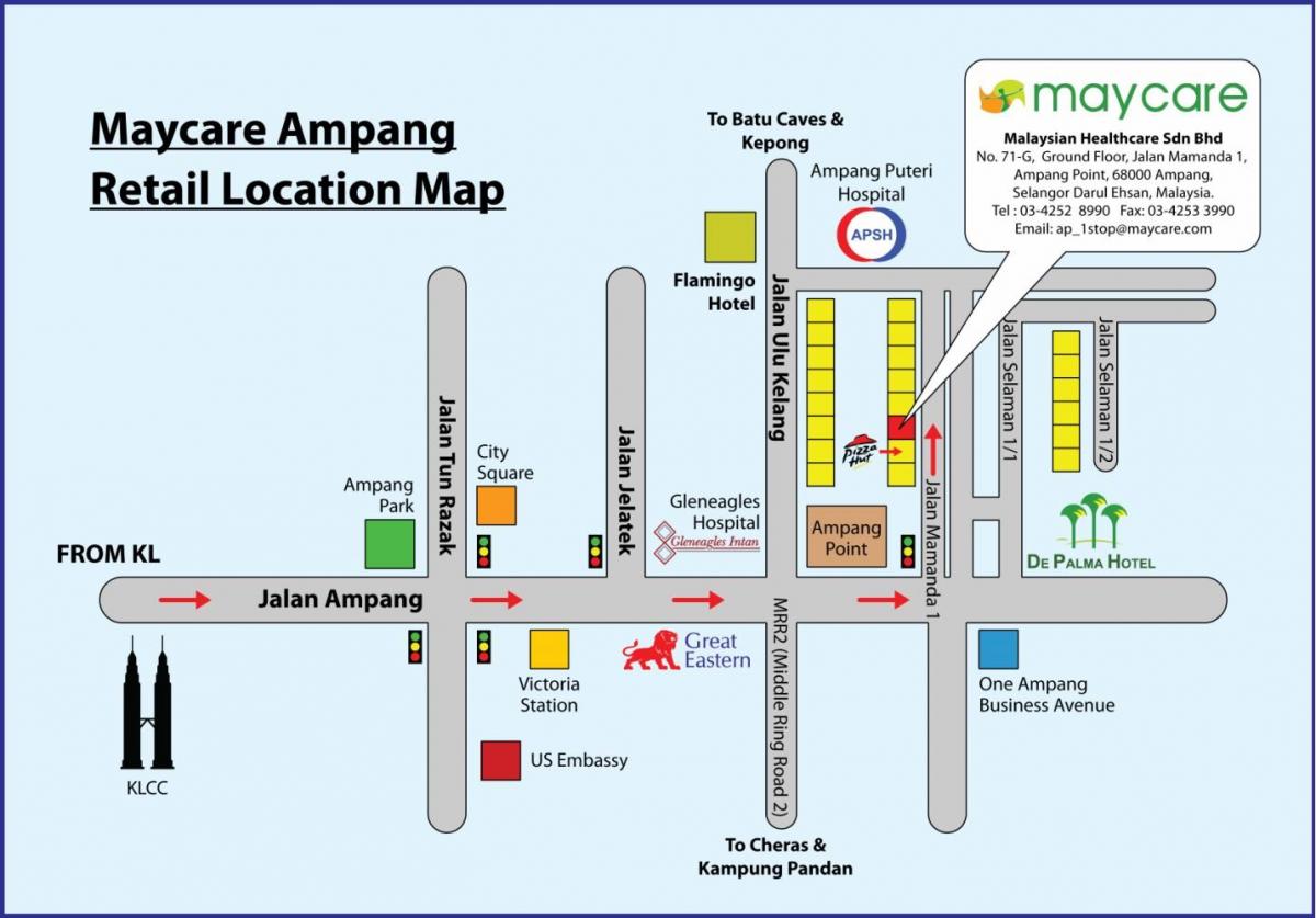 Karte von ampang park