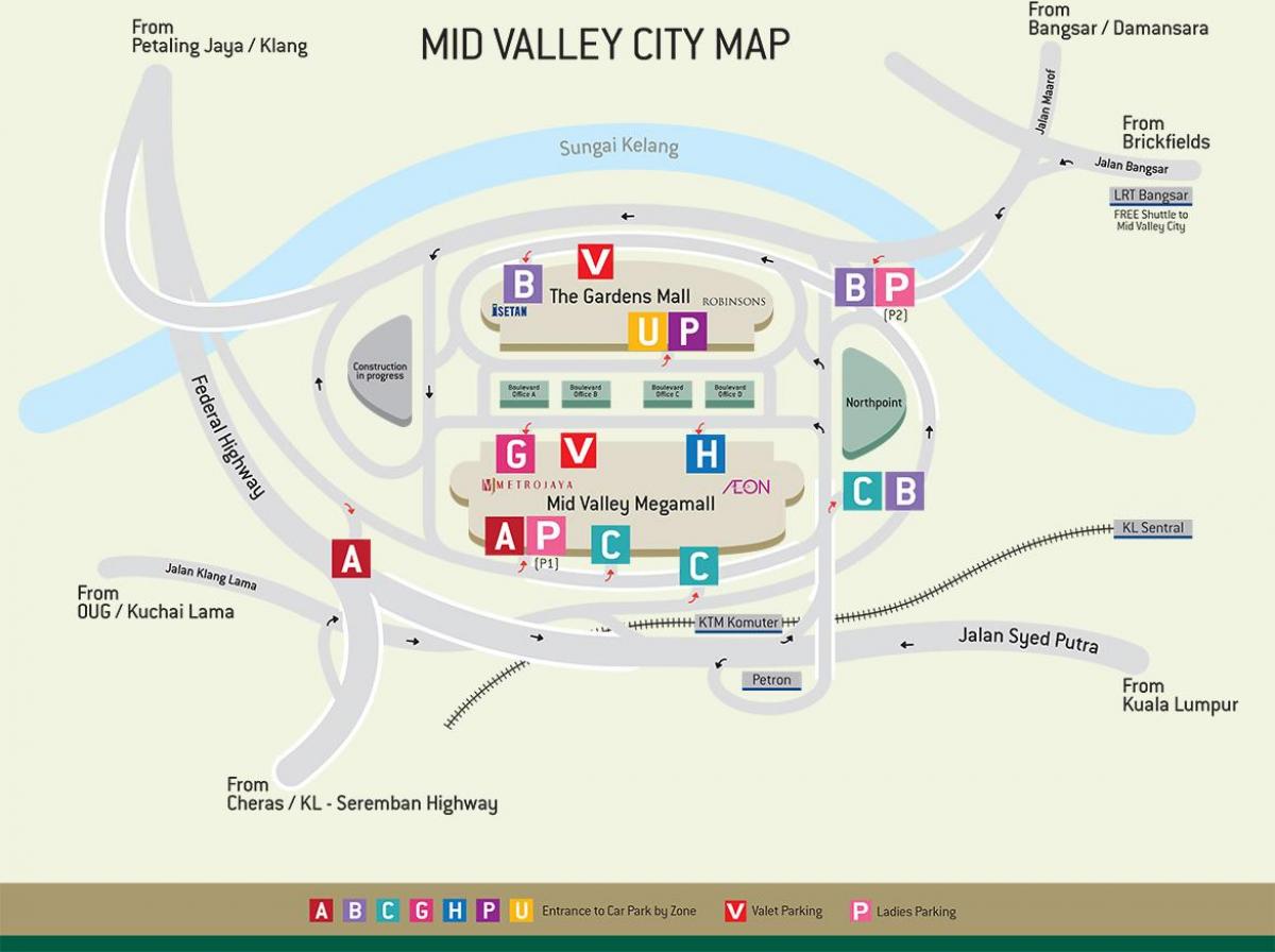 Karte von mid valley mall