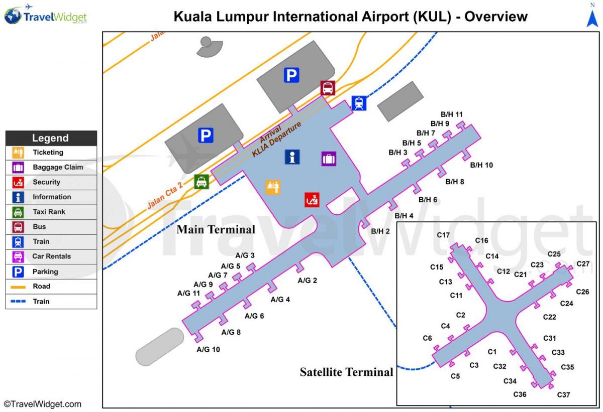 kuala lumpur Flughafen-terminal Karte