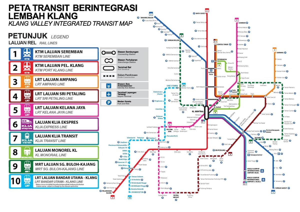 Karte von klang valley Gebiet