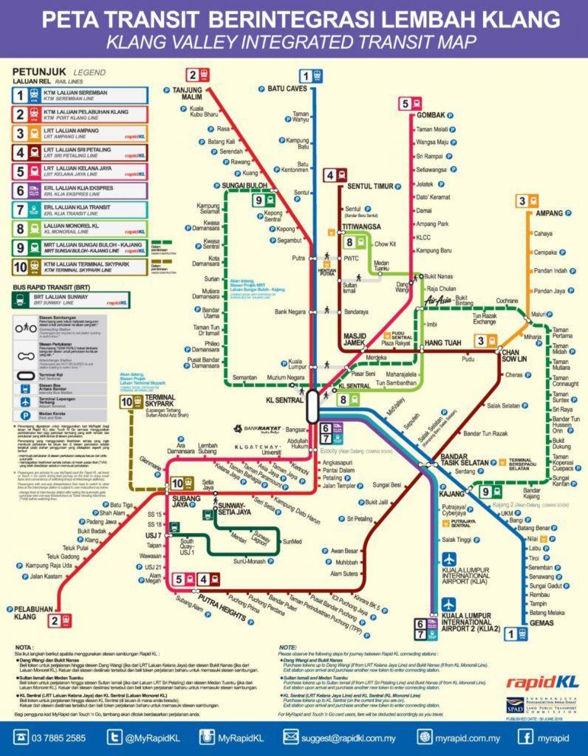 Klang Valley Transit Map Klang Valley Rail Transit Karte Malaysia