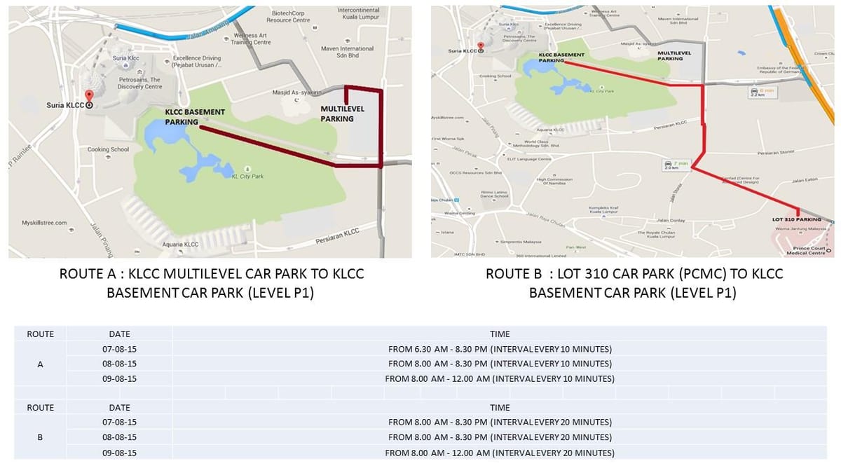 Karte von klcc Parkplatz
