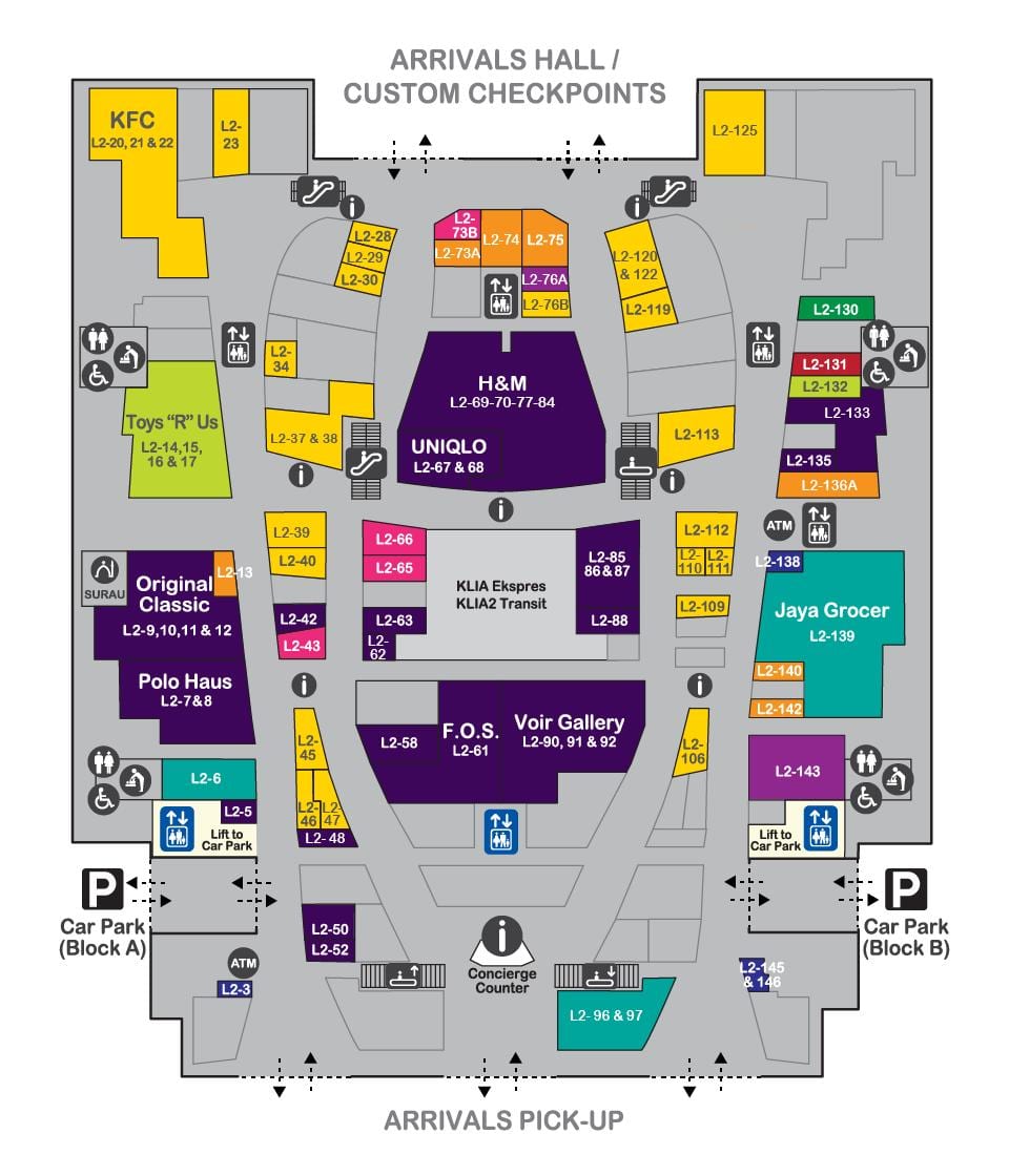 klia-Parkplatz block a Karte