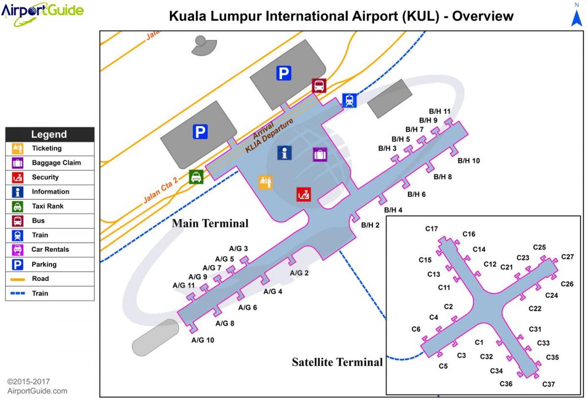 kuala lumpur international Flughafen-terminal-Karte