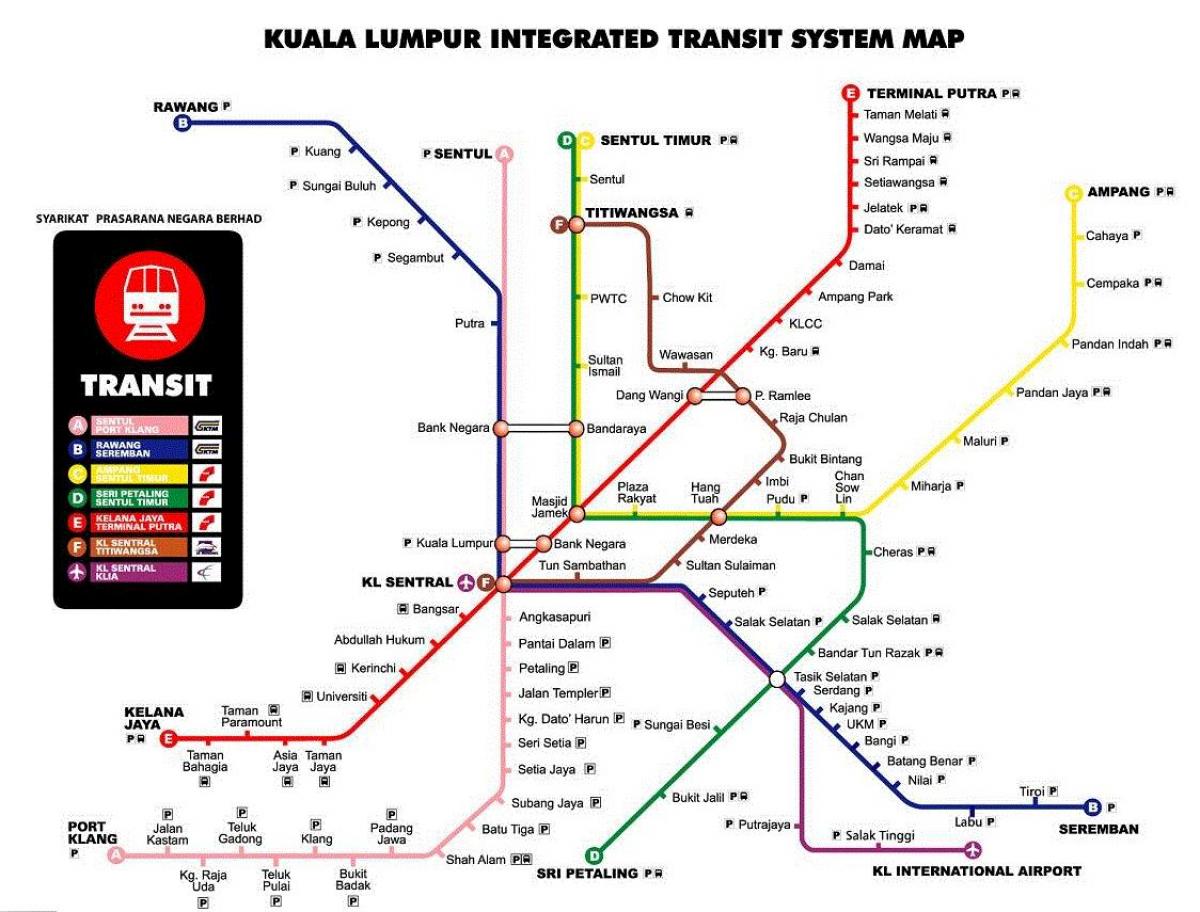 U-Bahn-Karte von kuala lumpur