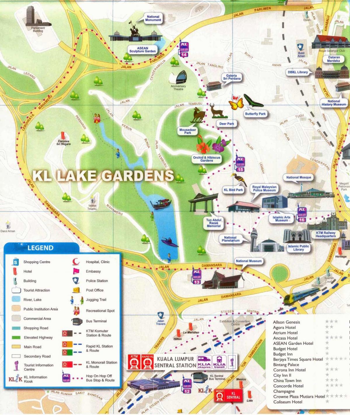 lake garden kuala lumpur Karte